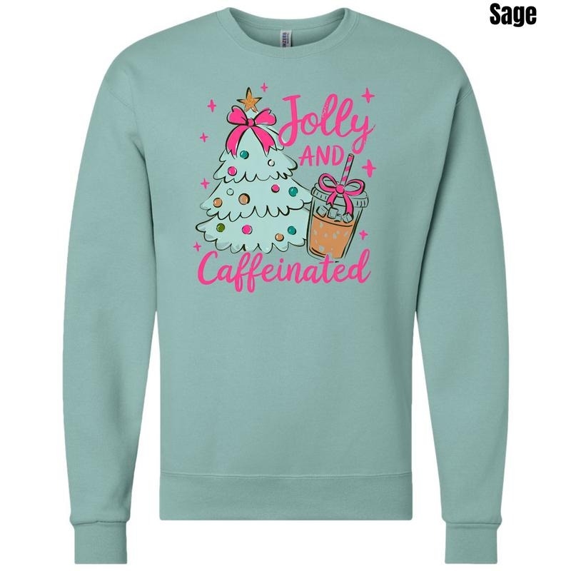 Tree Jolly & Caffeinated Sweatshirt 'NLB' T-Shirts, Hoodie | InkThreadWorks.com