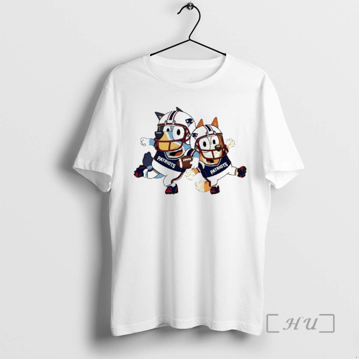 Trending Bluey New England Football Retro Fan Cute Cartoon T-Shirts, Hoodie, Sweatshirt | InkThreadWorks.com