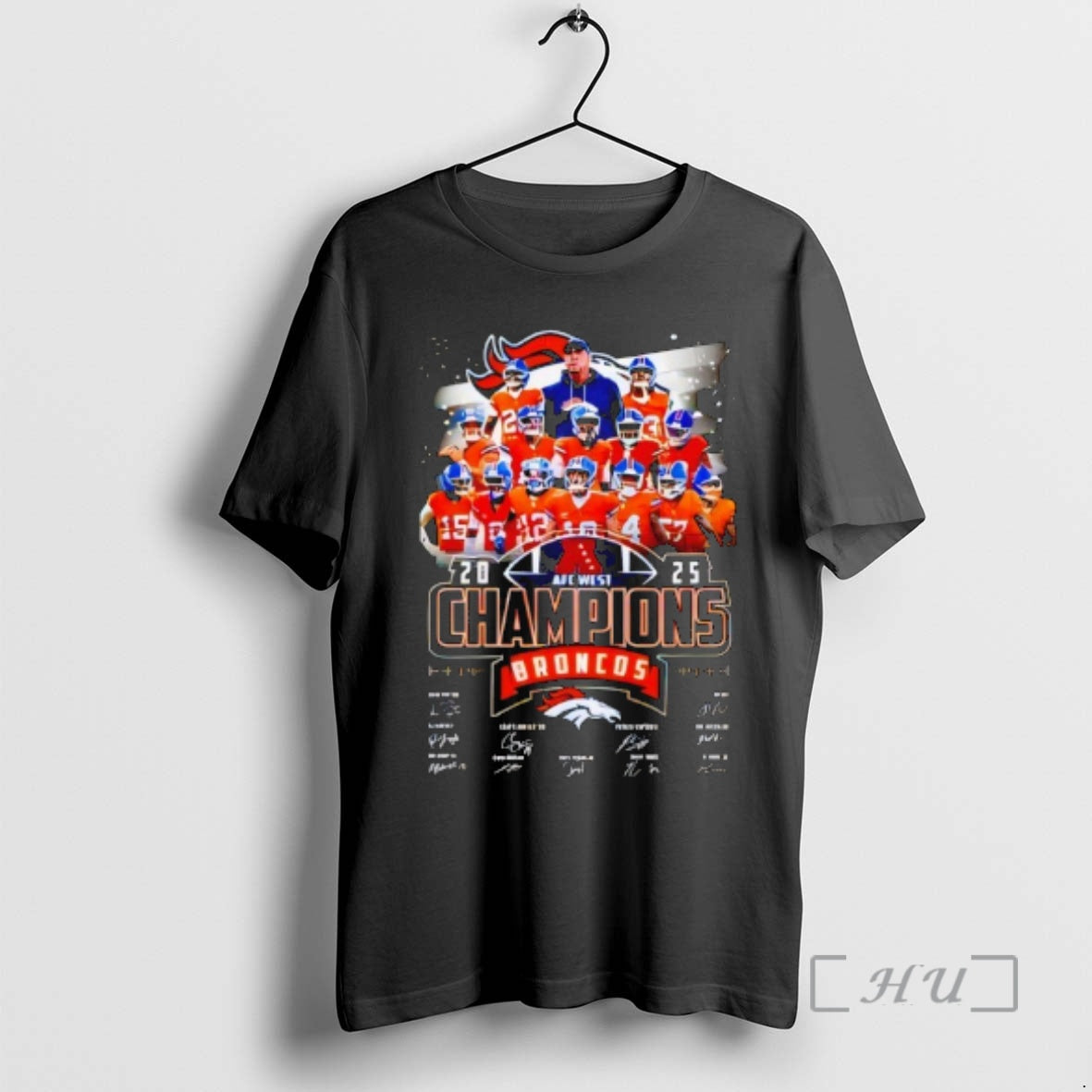 Trending Broncos 2025 Afc West Champions Signatures T-Shirts, Hoodie, Sweatshirt | InkThreadWorks.com