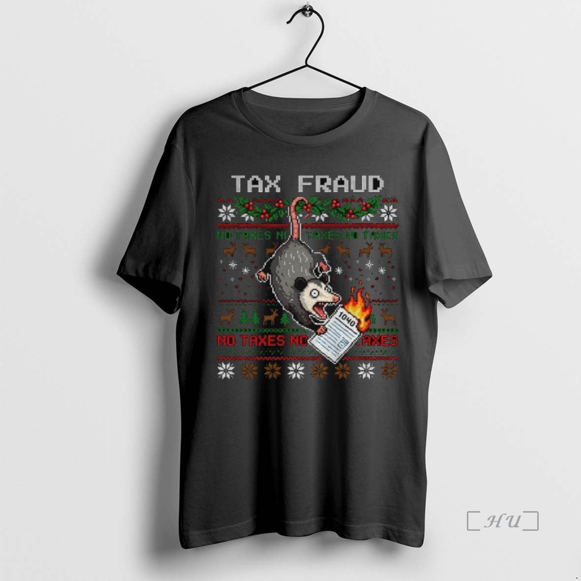 Trending Funny Opossum Tax Fraud No Taxes Merry Christmas T-Shirts, Hoodie, Sweatshirt | InkThreadWorks.com