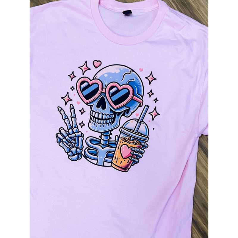 Trendy Skeleton Graphic Top