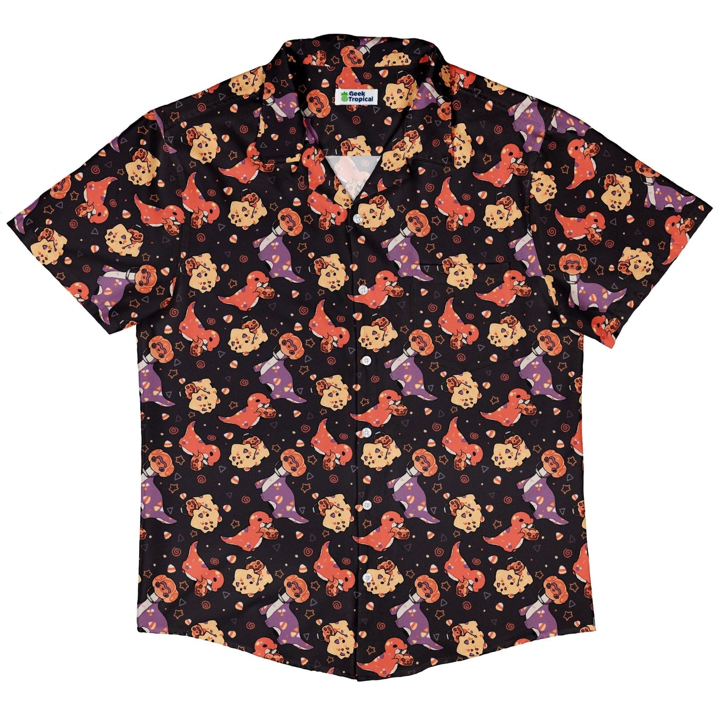 Trick or Treat Dinos Button Up Shirt