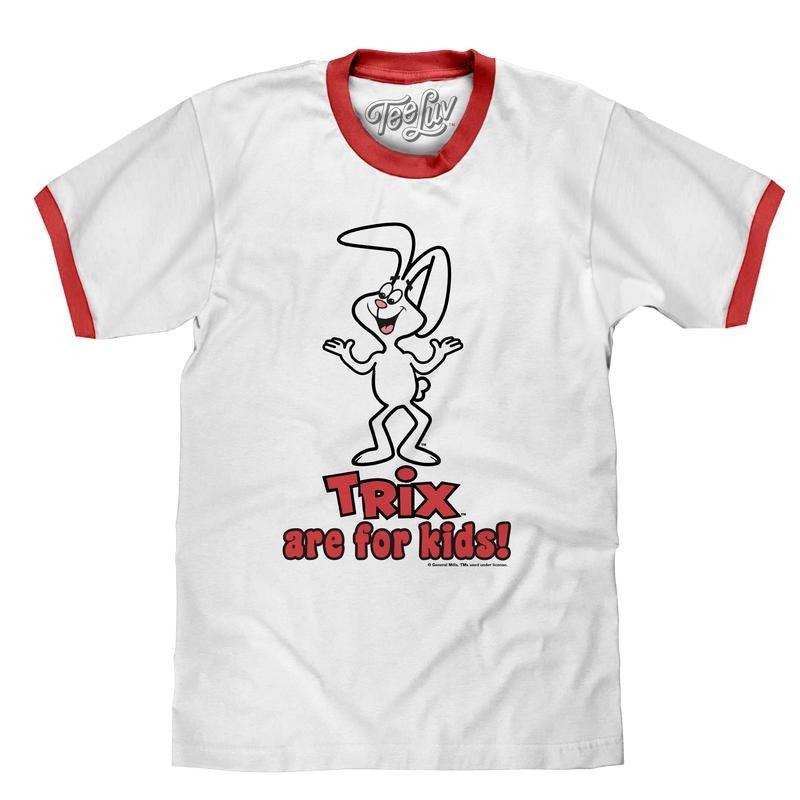 Trix are for Kids! Ringer T-Shirt - White and Red graphic tee
