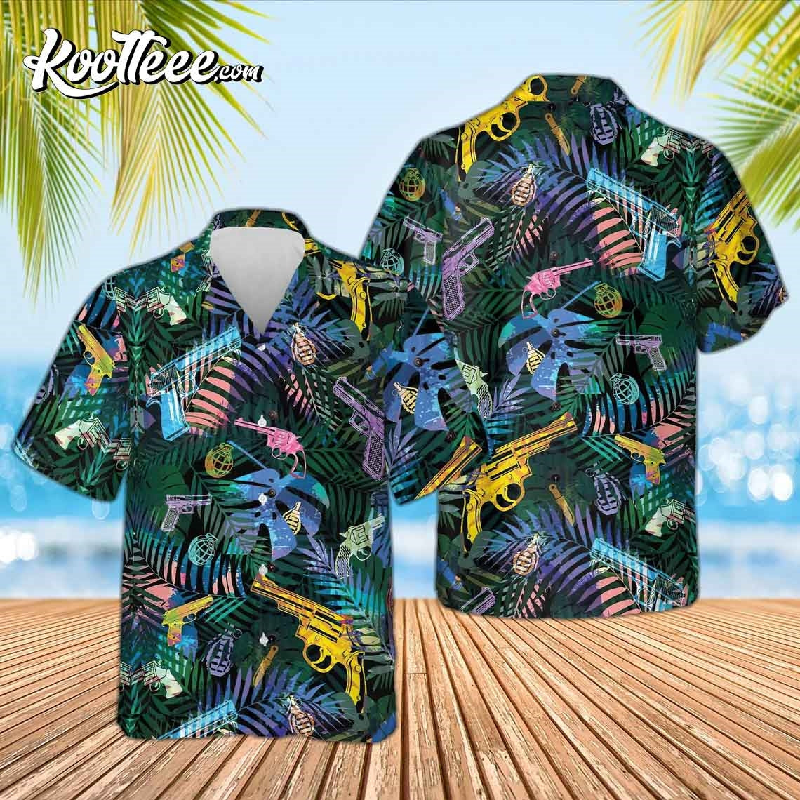 Tropical Gun Lover Gift Hawaiian Shirt
