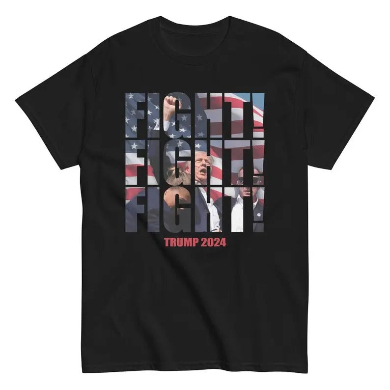 Trum Fight! Fight! Fight! Unisex T-Shirt Tru,mp Assassination Photo Tee, shirt best selling 2024