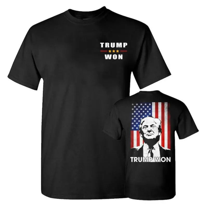 Trummp Won 2024 Unisex 2 Sides Shirt, Wins Inauguration 47, US President 2025 Election, 47th US President Inauguration, Gift For Trummp Supporters
