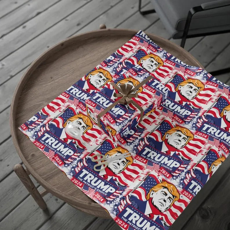 Trump 2024 Wrapping Paper- MAGA Gift Wrap T-Shirts, Hoodie, Sweatshirt | InkThreadWorks.com