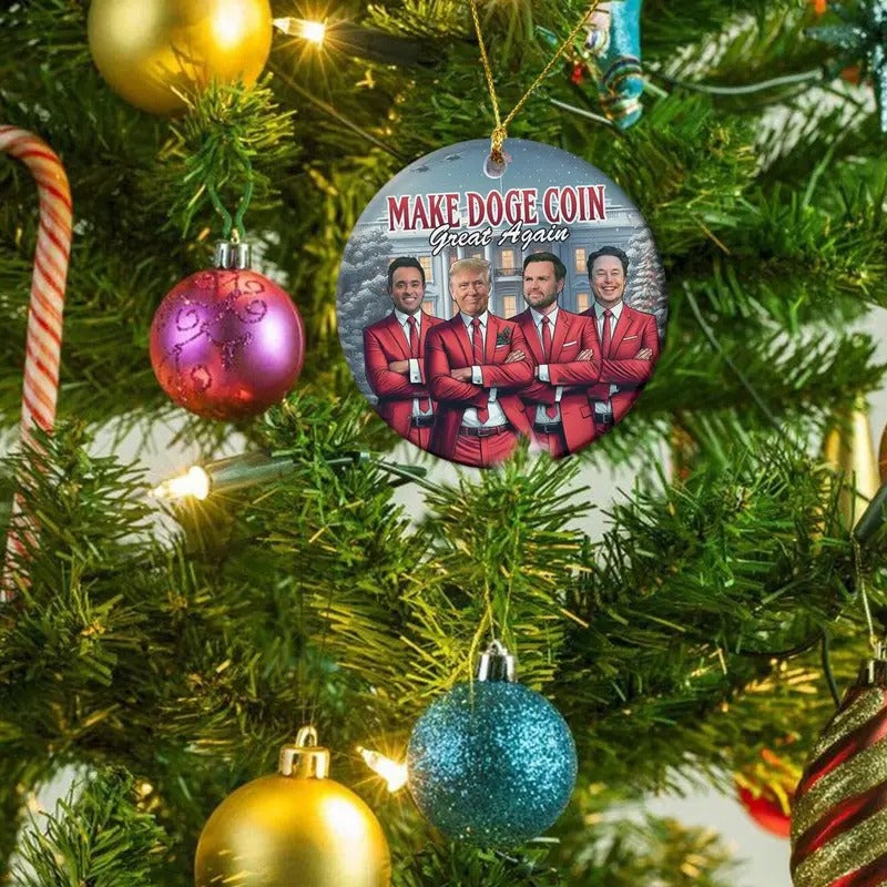 Trump Christmas Ornament Make Doge Coin Great Again 47th President Seal Trump 2024 Trump Gift Republican Gift Trump MAGA...