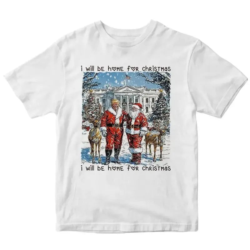 Trump I'll Be Home for Christmas - Humorous Trump Christmas - Trump and Santa Claus - Reindeer - Merry Christmas -...