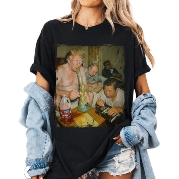 Trump Kim Putin Xi 420 Party Shirt, Funny Political Weed Tee, World Leaders Stoner Meme Top, Hilarious Gift for Him,...