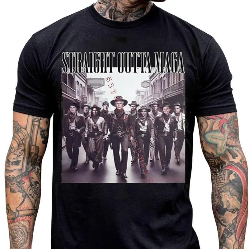 Trump Vance Elon Dream Team Straight Outta MAGA Shirt, Trump Shirt, Thug Life Sweater, Trump Support Shirt, Dark MAGA...