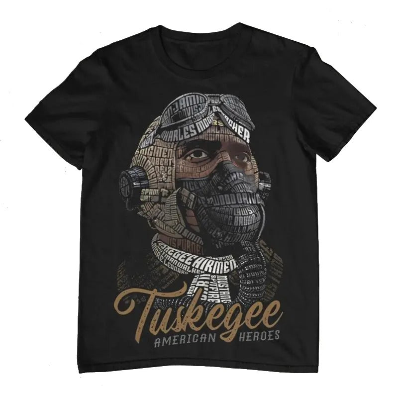 Tuskegee American Heroes T-Shirt Men's Streetwear Top with Graphic Design, Tuskegee Shirt