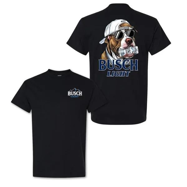 Two-sided Busch Light Dog T-shirt, Funny Summer Graphic Tee, Trendy Outdoors Beer Lover Sweatshirt, Unisex Hoodie