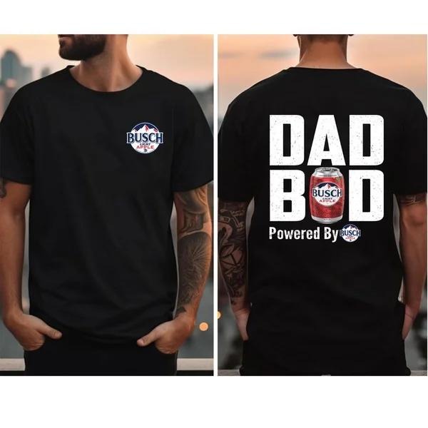 Two-sided Dad Bob Powered By Busch Light Apple T-shirt, Father's Day Gifts, Papa Tee, Funny Summer Graphic Tee, Trendy Outdoors Beer Lover Sweatshirt, Unisex Hoodie