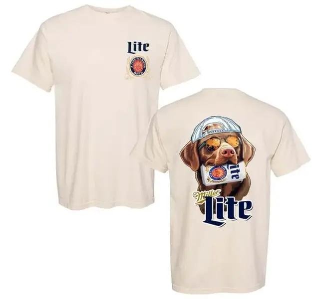 Two-sided Golden Miller Hunting Dog T-shirt, Funny Summer Graphic Tees, Trendy Outdoors Beer Lover Sweatshirt, Unisex Hoodie