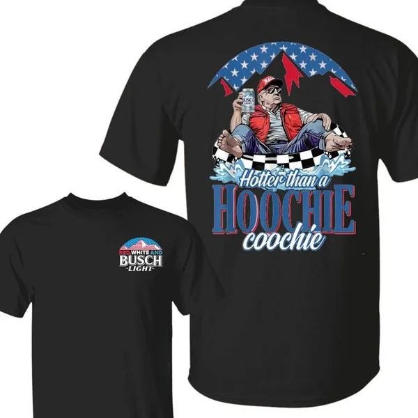 Two-sided Hotter Than A Hoochie Trump, Busch Light Shirts, Funny Summer Graphic Tee, Trendy Outdoors Beer Lover Sweatshirt, Unisex Hoodie