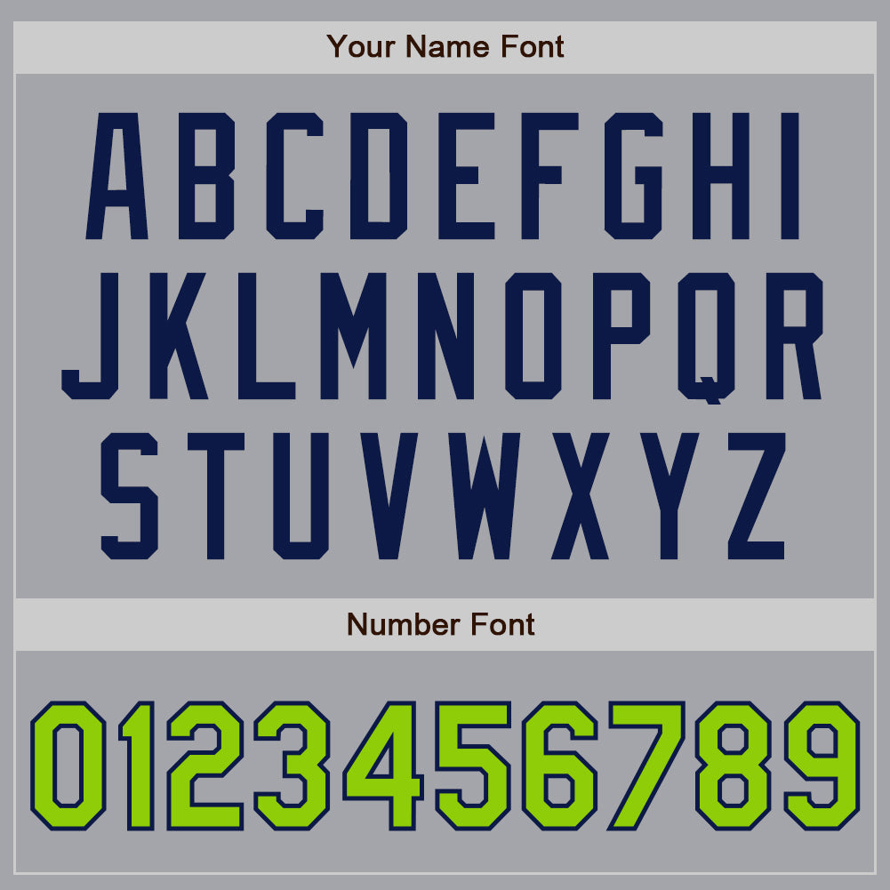 Custom Gray Neon Green-Navy Authentic Two Tone Baseball Jersey