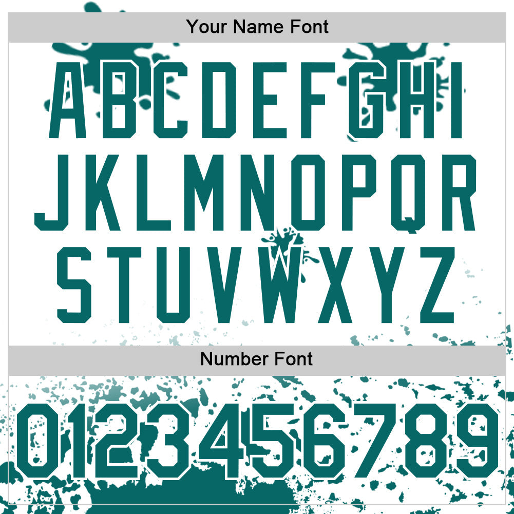 Custom White Teal-Black Splatter Camo Two Tone Authentic Baseball Jersey