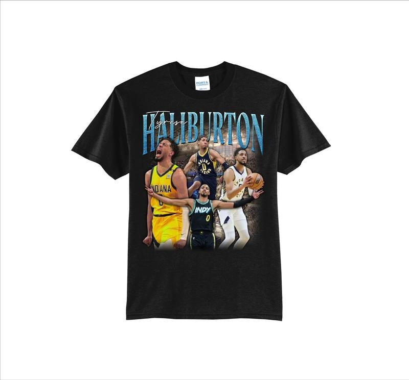 Tyrese Haliburton Vintage Rapper T-Shirt, 100% Cotton Unisex T-Shirt, Gift For Fan Hoodie, Sweatshirt | InkThreadWorks.com