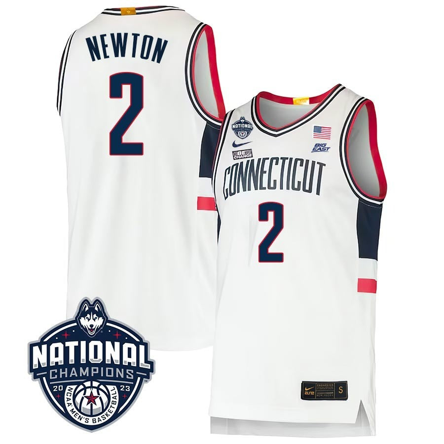 UConn Huskies #2 Tristen Newton 2023 National Champions College Basketball Limited Jersey – White