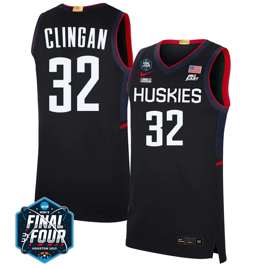 UConn Huskies #32 Donovan Clingan 2023 Final Four College Basketball Limited Jersey – Black