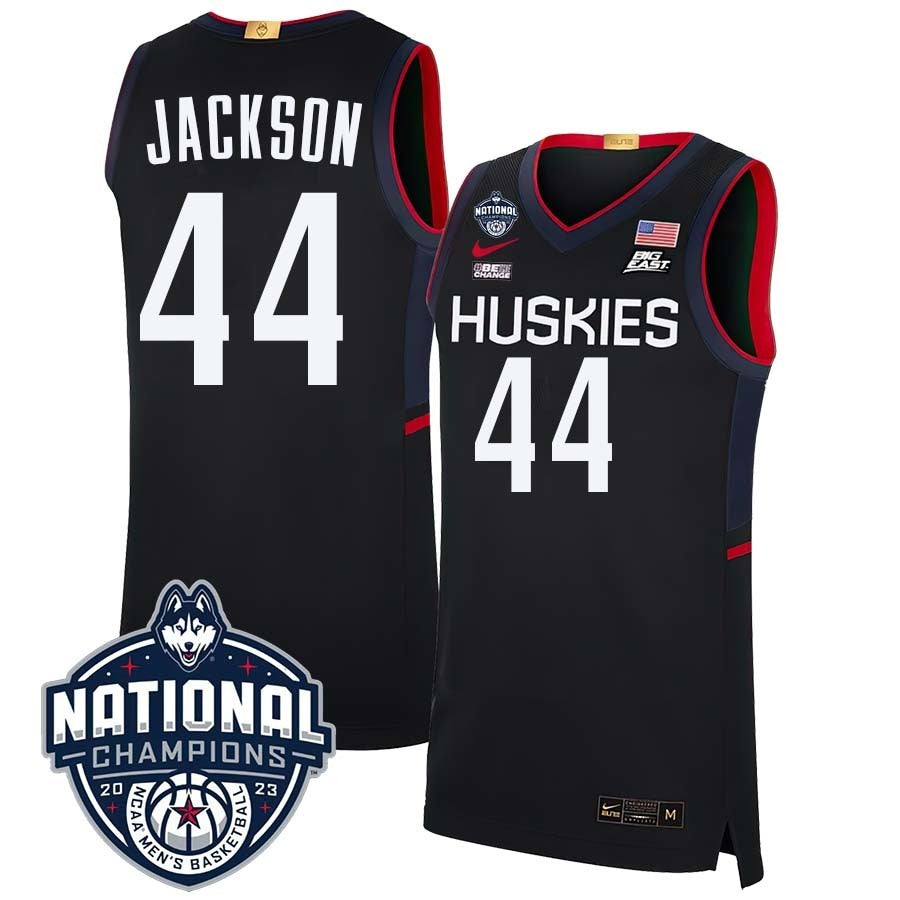 UConn Huskies #44 Andre Jackson 2023 National Champions College Basketball Limited Jersey – Black
