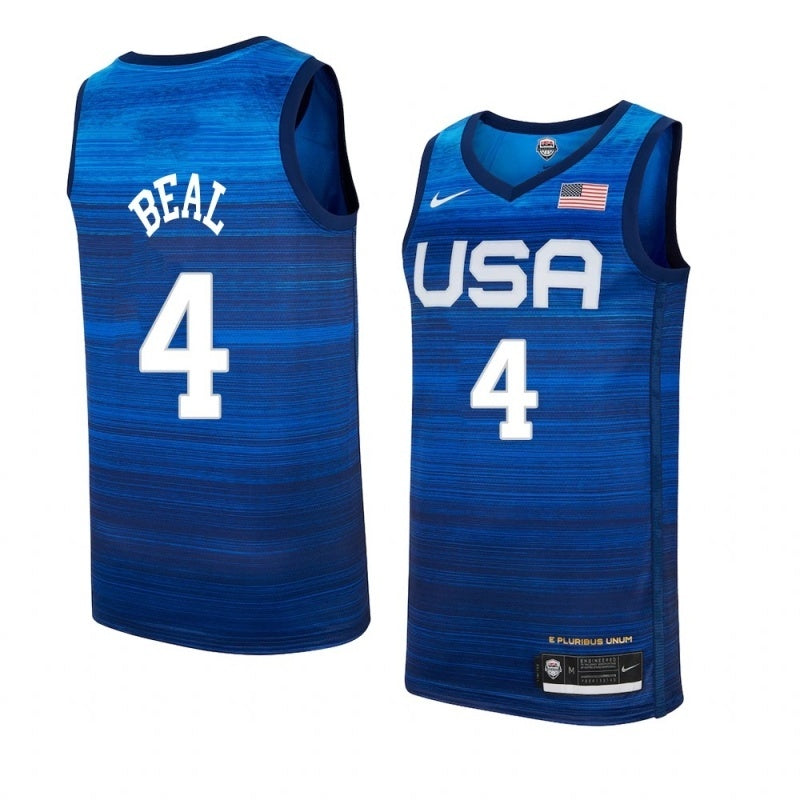 USA Dream Team 14 #4 Beal Tokyo Olympics Team USA Blue Style 2