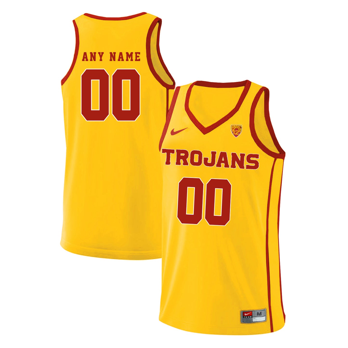 USC Trojans Any Name 00 Yellow Basketball