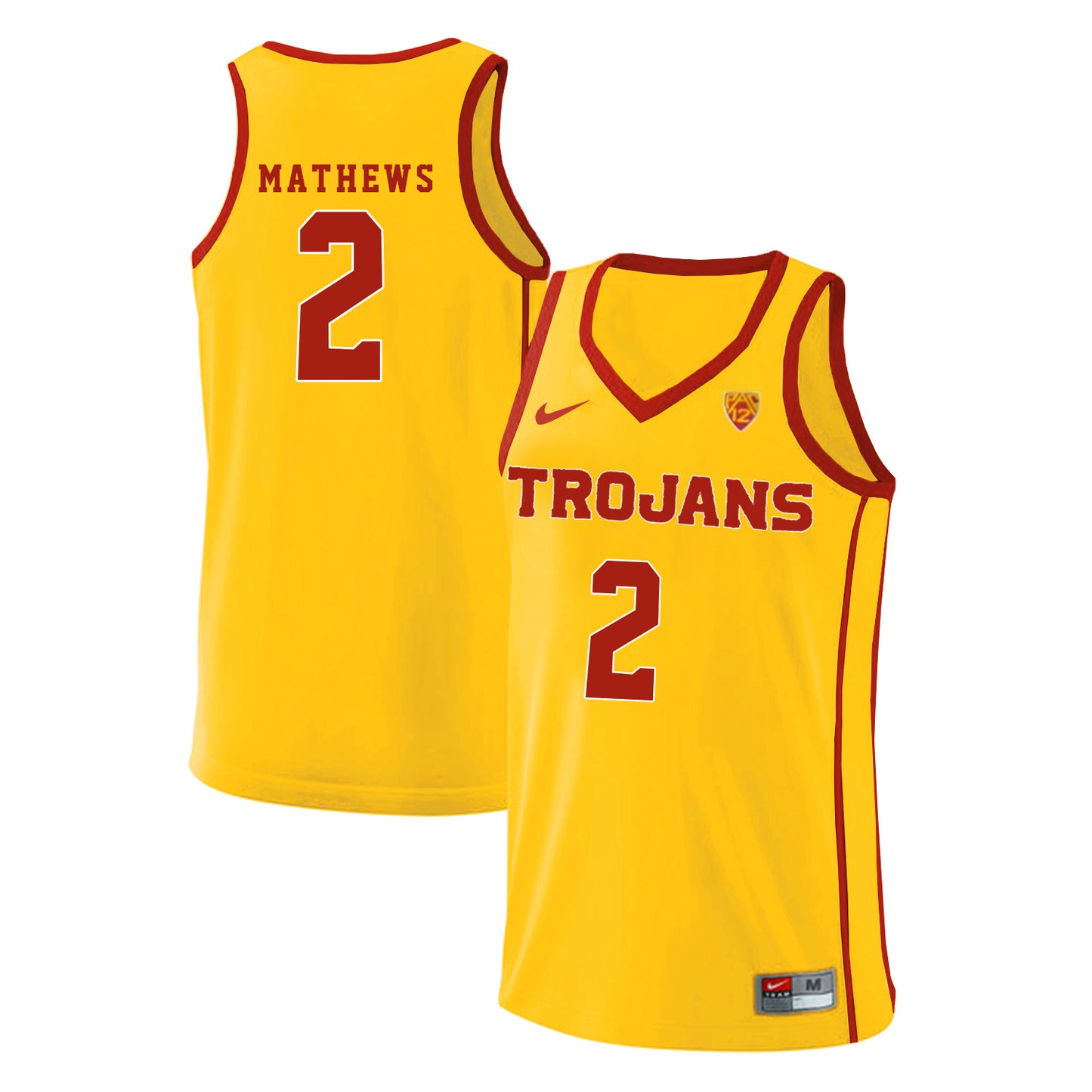 USC Trojans Mathews 2 Yellow Basketball