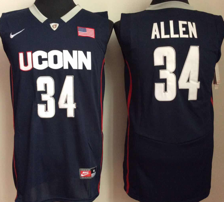 Uconn Huskies #34 Ray Allen Blue