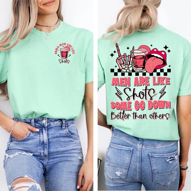 Unisex comfort colors funny sarcastic men are like shots short sleeve cotton casual graphic tshirt