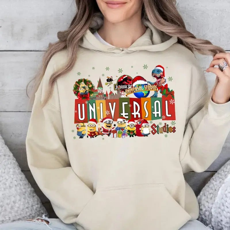 Universall Christmas Studio Shirt, Family Vacation Christmas T Shirt, Xmas Group Shirt, Xmas Trip Shirt, Unisex Sweater Tee Fit Cotton Polyester