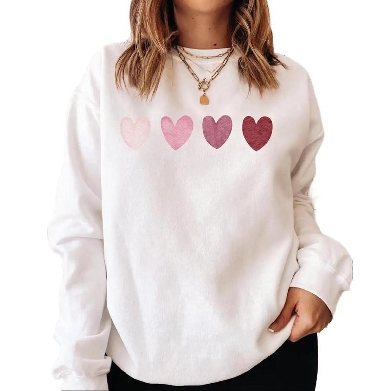 Valentine Heart Sweatshirt, Cute Valentine Sweatshirts for Women T-Shirts, Hoodie | InkThreadWorks.com