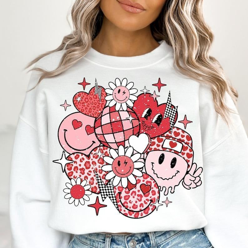 Valentine's Day Sweatshirt For Her Valentine's Day T-Shirts, Hoodie | InkThreadWorks.com