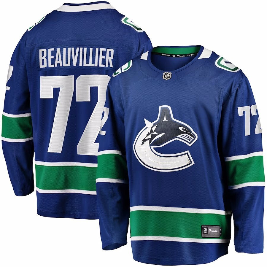 Vancouver Canucks #72 Anthony Beauvillier Branded Home Breakaway Jersey - Blue