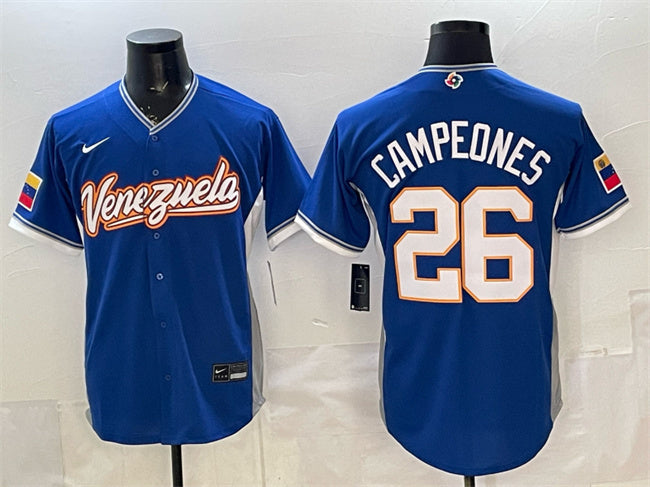 Venezuela Baseball #26 Campeones Royal 2026 World Baseball Classic Road Stadium