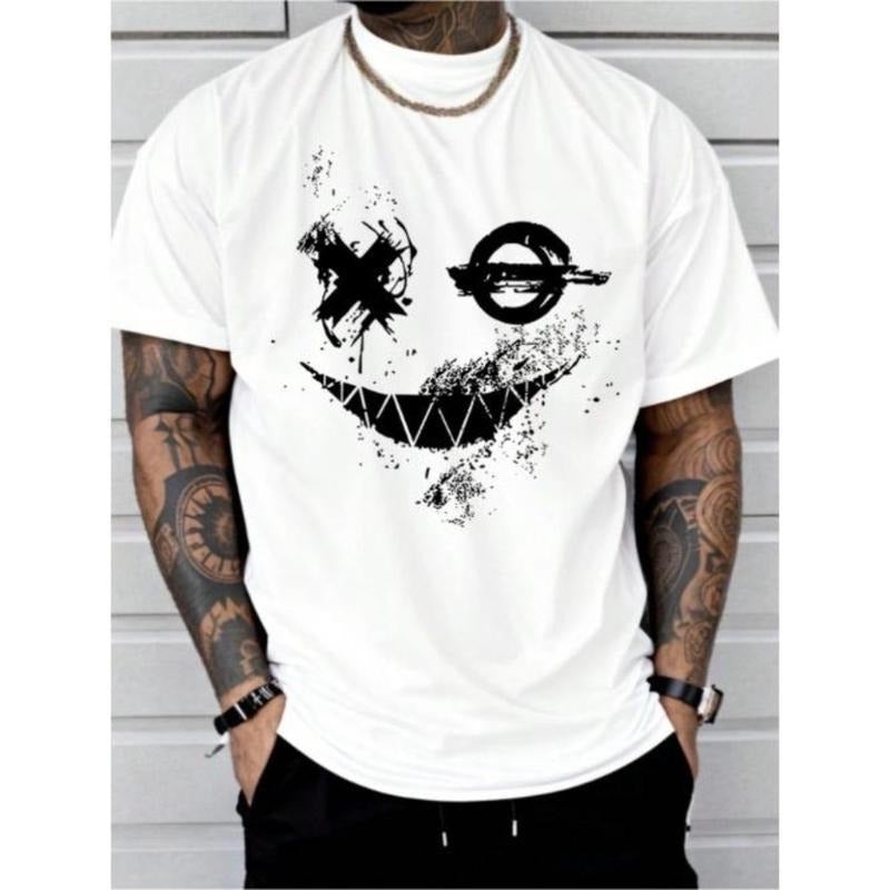 Vibrant Smiling Face Graphic Tee - T-Shirts for Men and Women - Unisex Casual Short Sleeve Summer T-Shirt with Fun Design and Relaxed Fit Made in USA