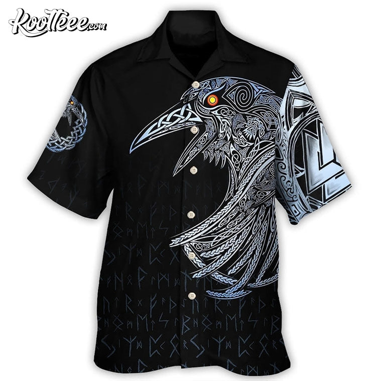 Viking Huginn And Muninn Ravens Norse Hawaiian Shirt