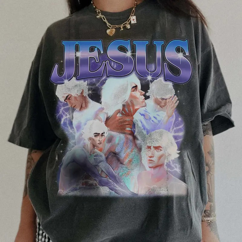 Viktok Arcane Jesus Comfort Colors Unisex Tshirt For Men- For Women, Y2K 90s Retro Celebrity Crush Movies Bootleg Tshirt, Style Fit Cotton Top