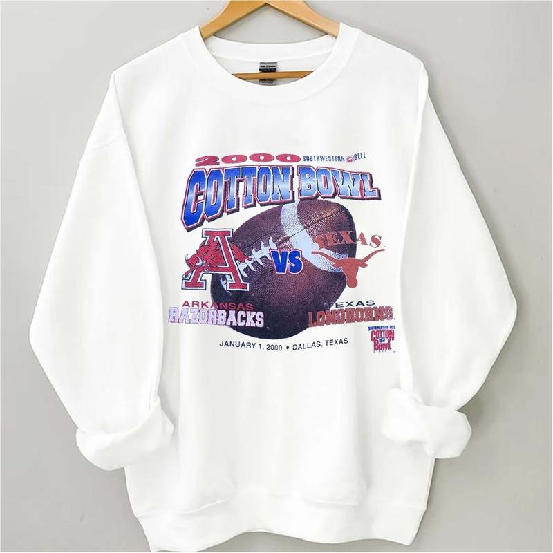 Vintage 2000 VTG Arkansas VS Texas Cotton Bowl Unisex Classic Sweatshirt. T-Shirts, Hoodie | InkThreadWorks.com