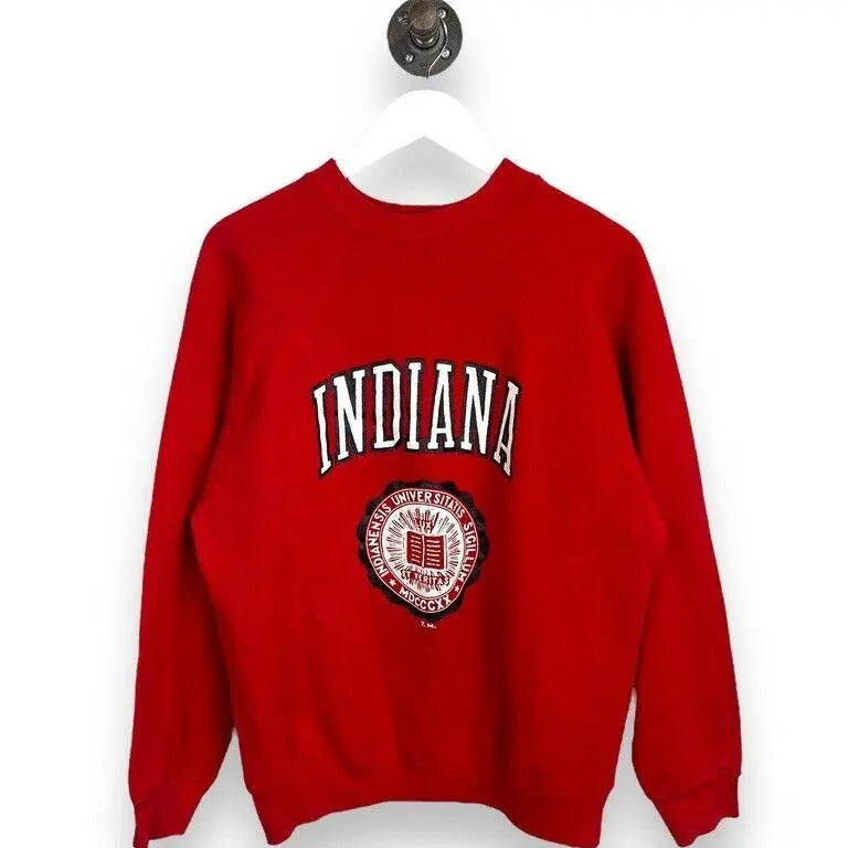 Vintage 80s Indiana Hosiers NCAA Collegiate Crest Graphic Sweatshirt Size Large