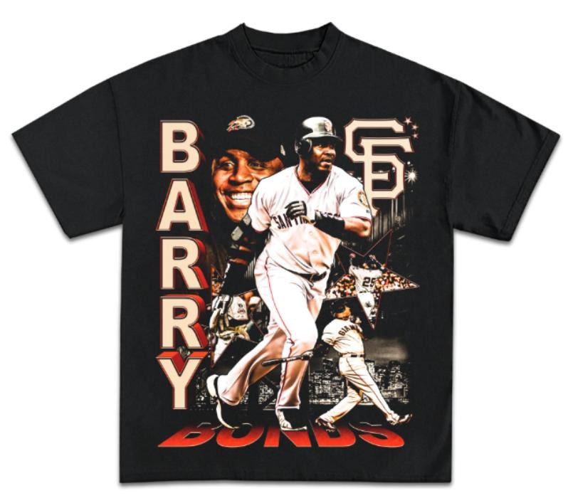 Vintage 90s Barry Bonds Graphic T-Shirt, Gifts For Fan, Menswear Top Underwear Streetwear