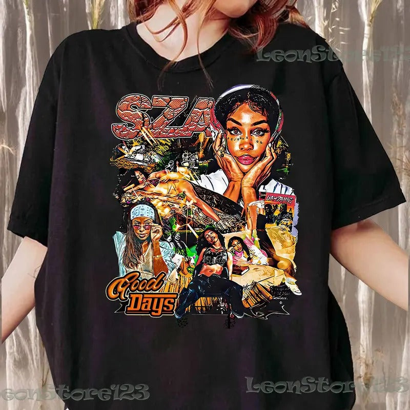 Vintage 90s Graphic Style SZA Good Days T-Shirt, Retro American Rapper T-Shirt Rap Hip Hop Gift