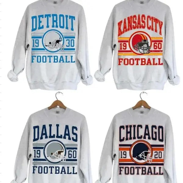 Vintage All Team Football Crewneck Sweatshirt, The Game Day Retro Sweater, The Game Day Retro Sweater, Unisex Tshirt Long...