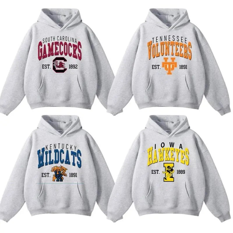 Vintage All Teams NCAA Collection Unisex Crewneck Sport Grey Hoodie, Graphic College Team Collection Hoodie, Gift For NCAA Fans ncaa fan football team
