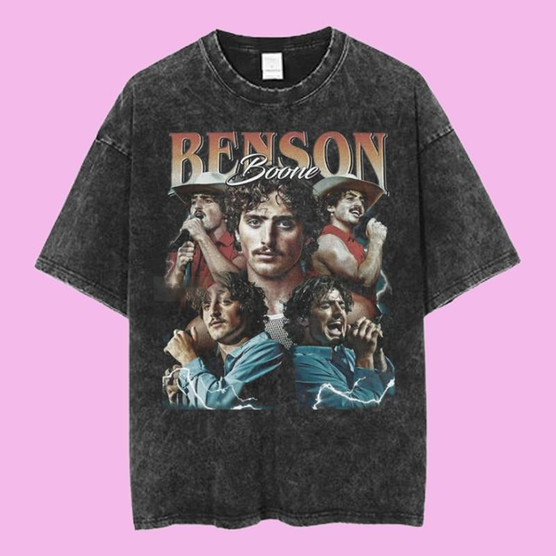 Vintage Benson Boone Graphic T-Shirt, Emotional Stage Portrait Fan Tee, Concert Tour Aesthetic Shirt, Unisex Menswear Womenswear Top, Music Merch