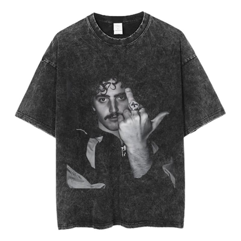 Vintage Benson Boone Middle Finger Graphic Tee, Edgy Black and White Portrait Shirt, Rebellious Streetwear Top, Unisex Music Attitude Tee