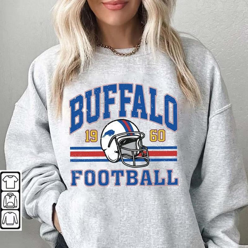 Vintage Buffalo Football Sweatshirt, Retro Buffalo Tee, Gift For Football