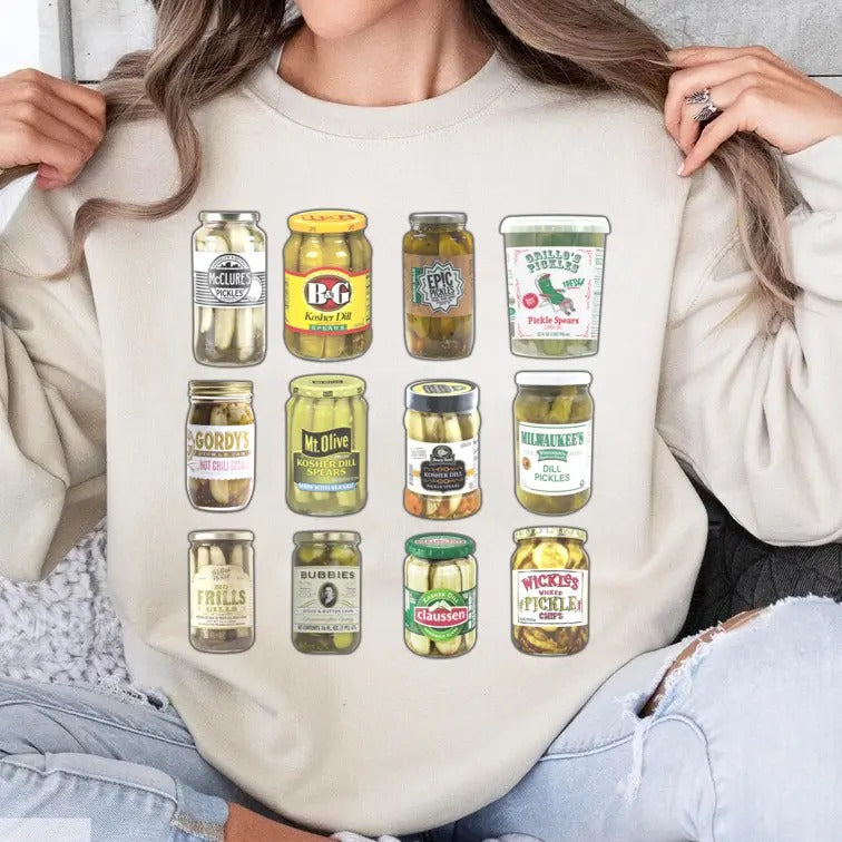 Vintage Canned Pickles Sweatshirt, Pickles Sweater T-Shirts, Hoodie | InkThreadWorks.com