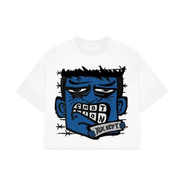 Vintage Cartoon Monster Graphic Cotton Cropped T-Shirt